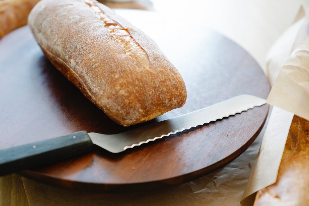 Close Up of Bread on Cutting Board