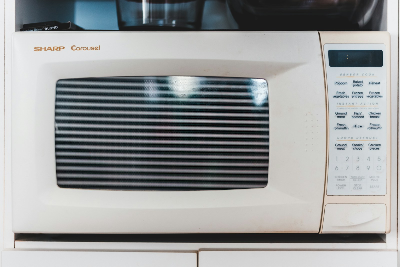 white microwave oven turned off